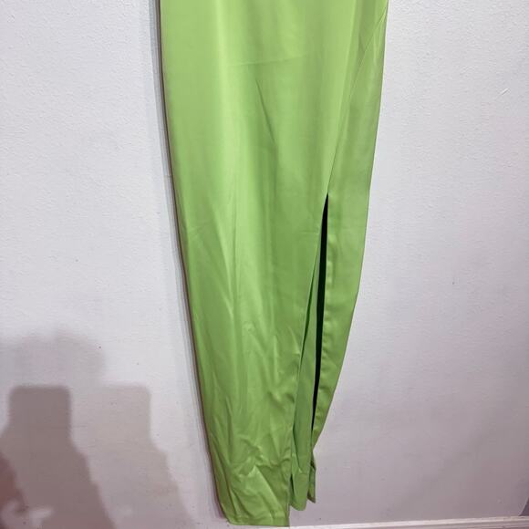 Aidan by Aidan Mattox Lime Green Tie Front Bodice Maxi Gown Sz 6 NWT - Picture 4 of 14